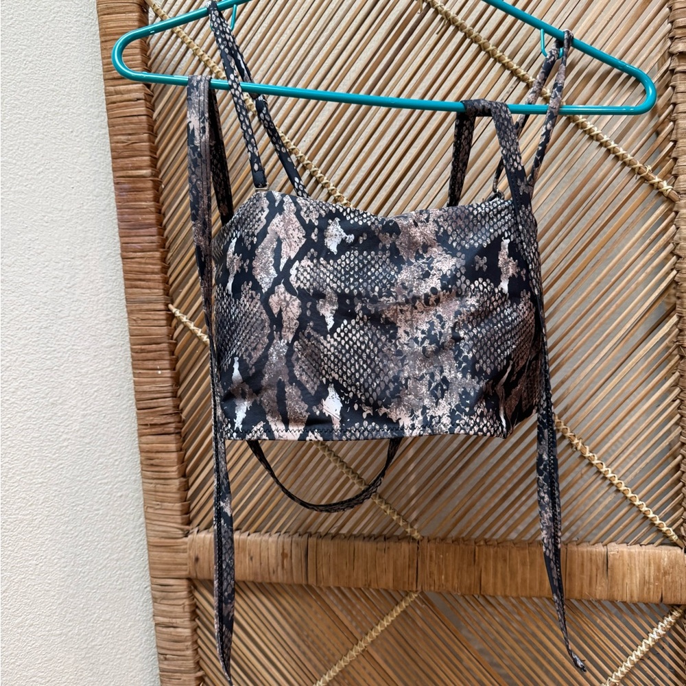 Strappy Snake Print Crop Top